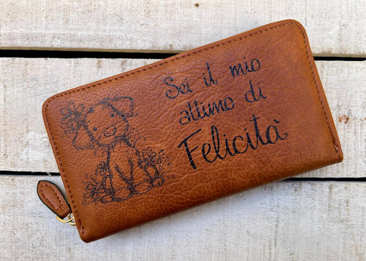 Portafoglio con dedica cane
