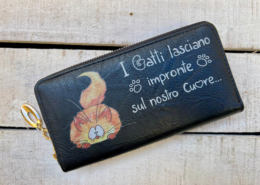 Portafoglio con dedica gatti